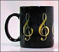 Coffee Mug Black and Gold Series G-Clef 11 oz.